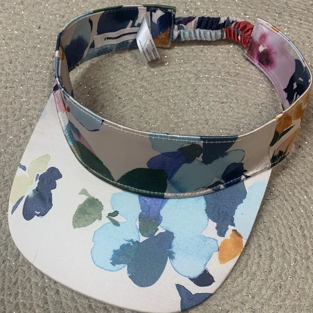 Anthropologie floral satin visor hat new without tags one size